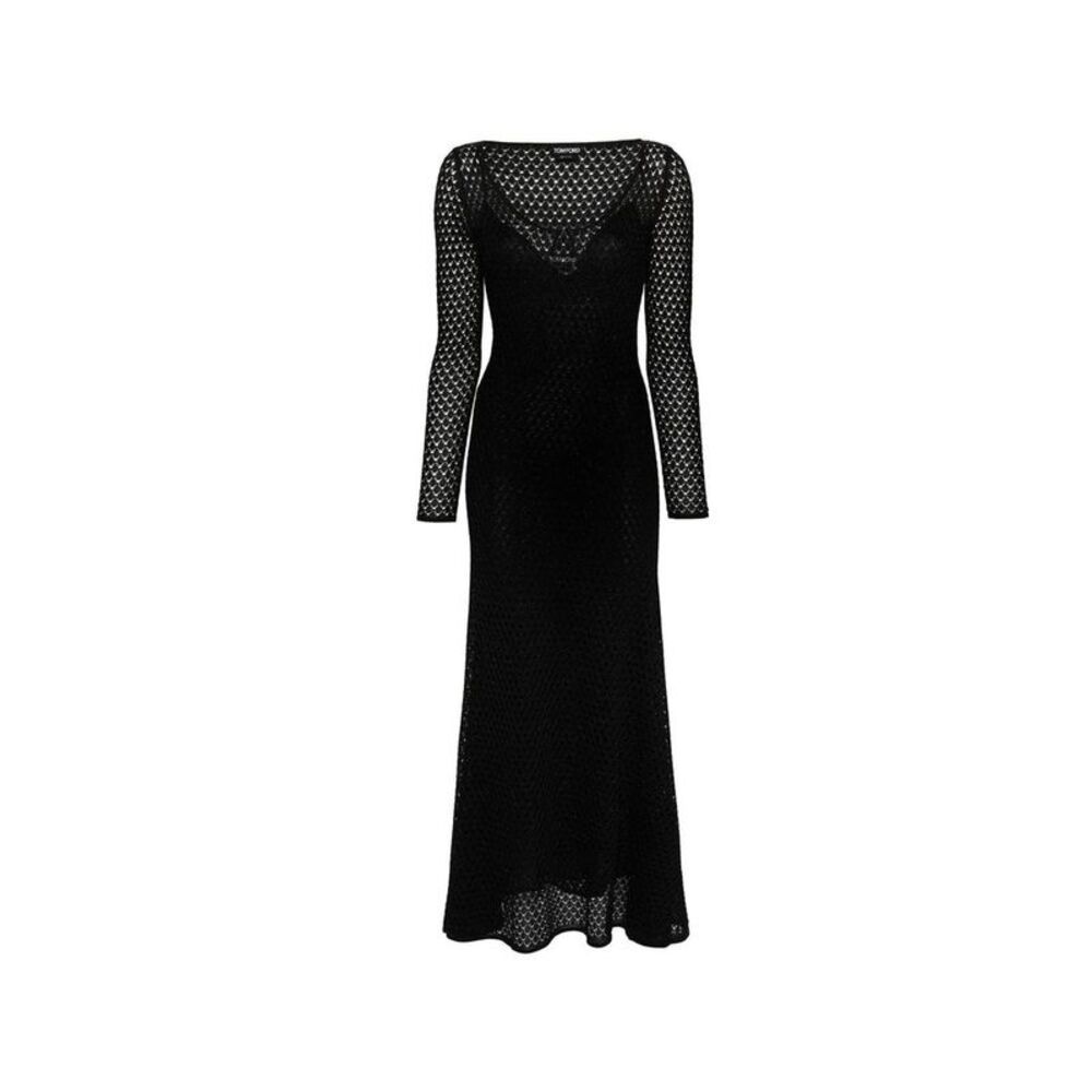 Tom Ford Black Metallic Fibre Casual Women's Dress